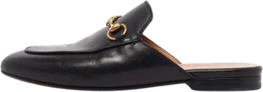 Gucci Vintage Pre-owned Leather flats Black Dames