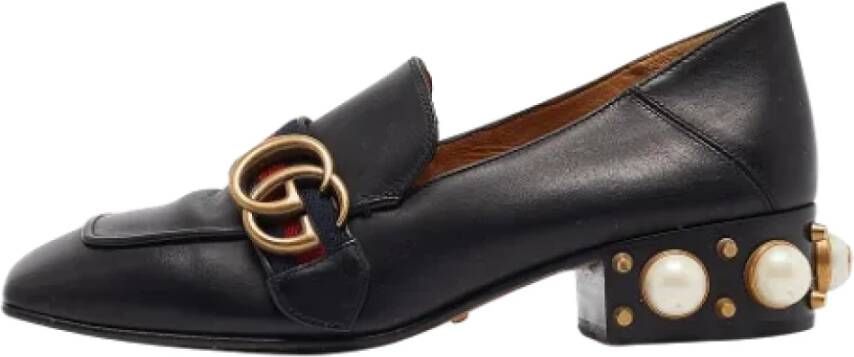 Gucci Vintage Pre-owned Leather flats Black Dames