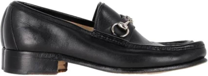 Gucci Vintage Pre-owned Leather flats Black Dames