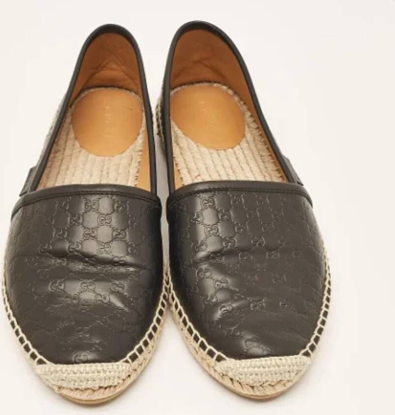 Gucci Vintage Pre-owned Leather flats Black Dames