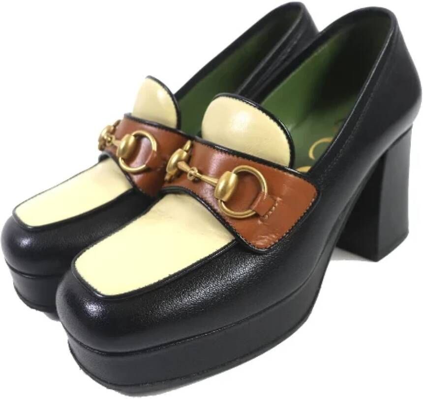 Gucci Vintage Pre-owned Leather flats Black Dames