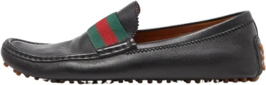 Gucci Vintage Pre-owned Leather flats Black Heren