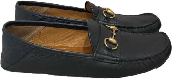 Gucci Vintage Pre-owned Leather flats Black Heren