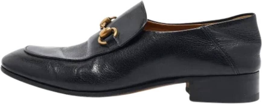 Gucci Vintage Pre-owned Leather flats Black Heren