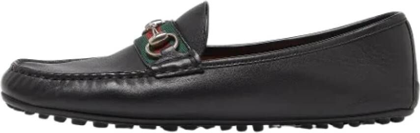 Gucci Vintage Pre-owned Leather flats Black Heren