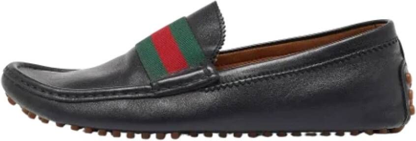 Gucci Vintage Pre-owned Leather flats Black Heren