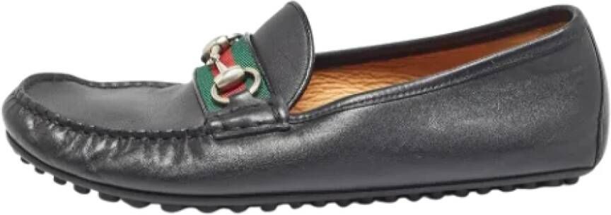 Gucci Vintage Pre-owned Leather flats Black Heren