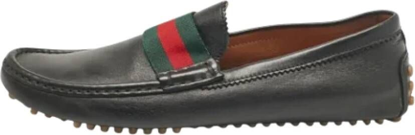 Gucci Vintage Pre-owned Leather flats Black Heren