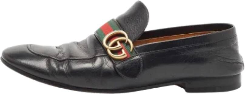 Gucci Vintage Pre-owned Leather flats Black Heren