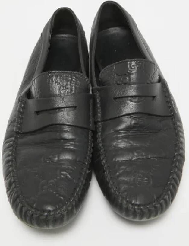 Gucci Vintage Pre-owned Leather flats Black Heren