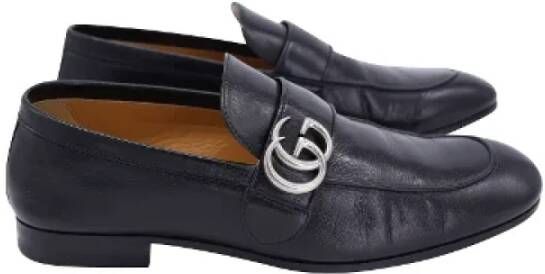 Gucci Vintage Pre-owned Leather flats Black Heren