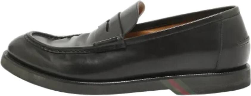 Gucci Vintage Pre-owned Leather flats Black Heren