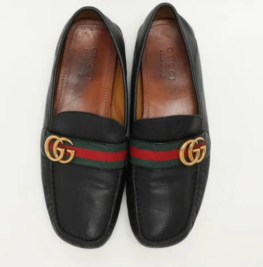 Gucci Vintage Pre-owned Leather flats Black Heren