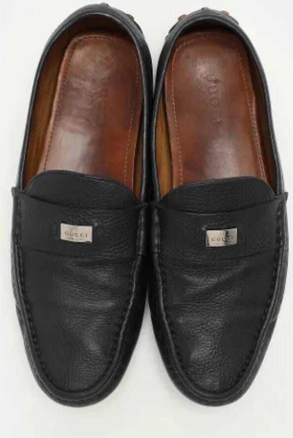 Gucci Vintage Pre-owned Leather flats Black Heren