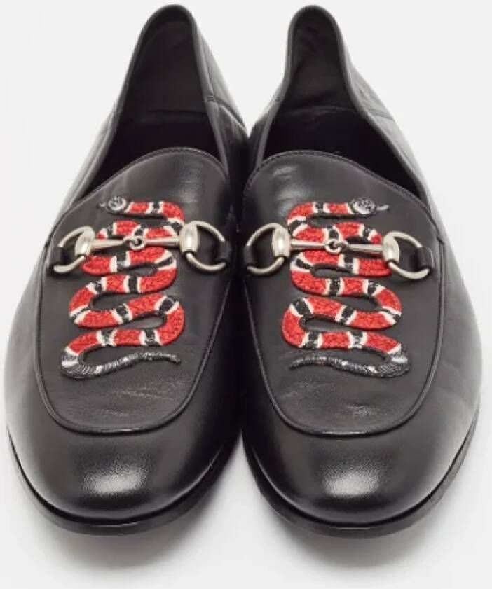 Gucci Vintage Pre-owned Leather flats Black Heren