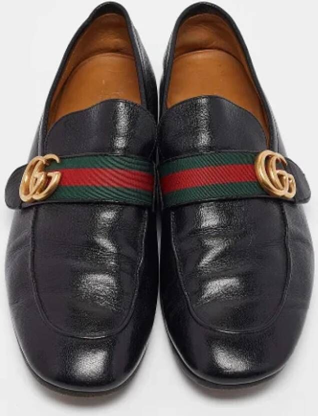 Gucci Vintage Pre-owned Leather flats Black Heren