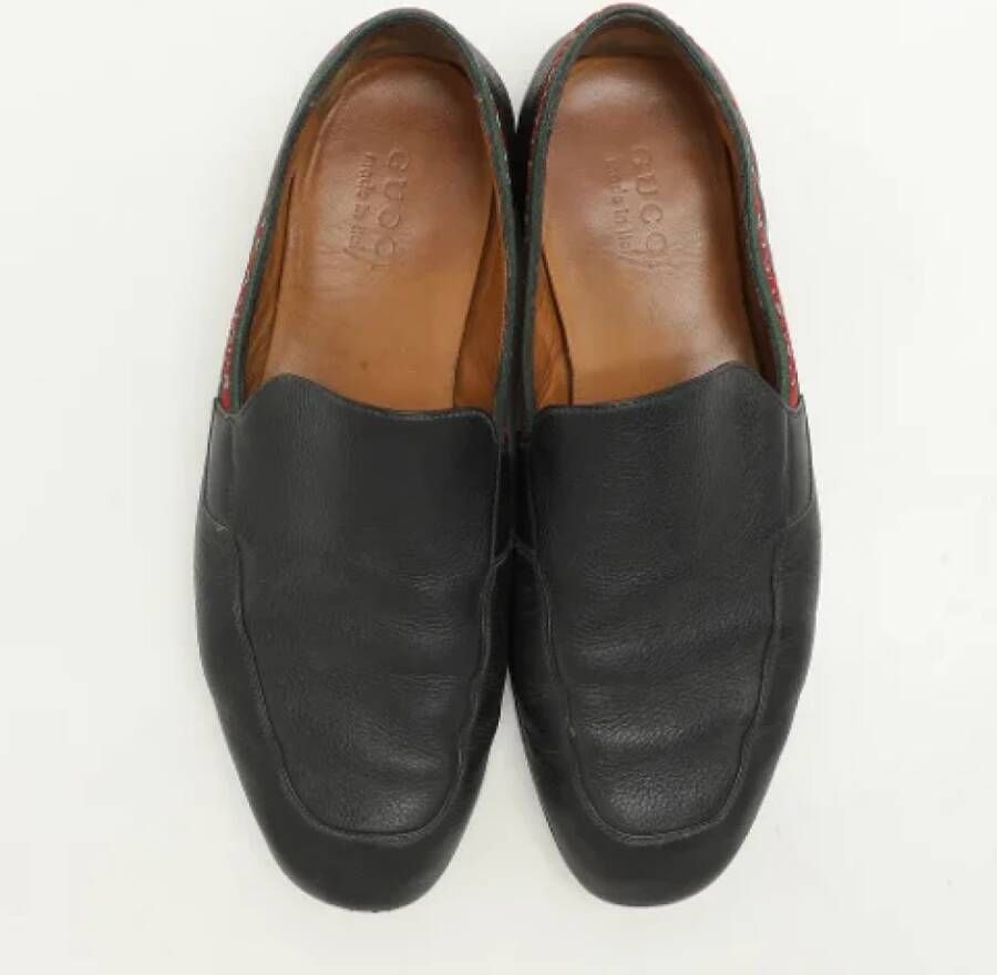 Gucci Vintage Pre-owned Leather flats Black Heren