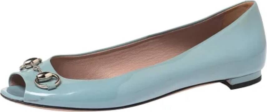 Gucci Vintage Pre-owned Leather flats Blue Dames