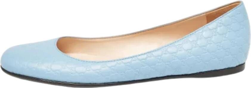 Gucci Vintage Pre-owned Leather flats Blue Dames