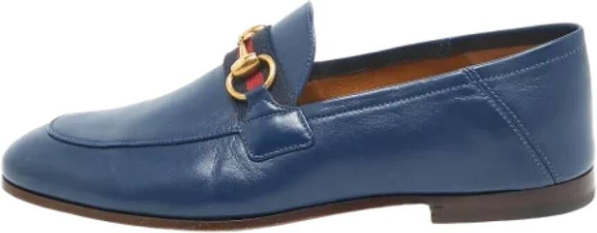 Gucci Vintage Pre-owned Leather flats Blue Dames