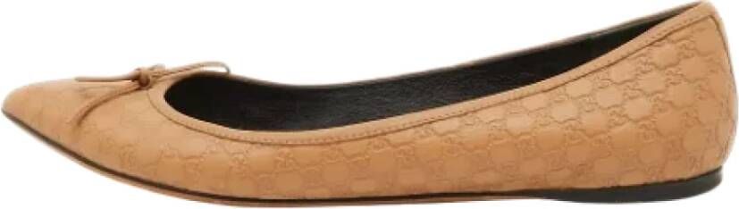 Gucci Vintage Pre-owned Leather flats Brown Dames