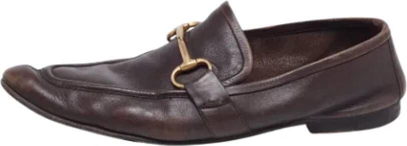 Gucci Vintage Pre-owned Leather flats Brown Dames