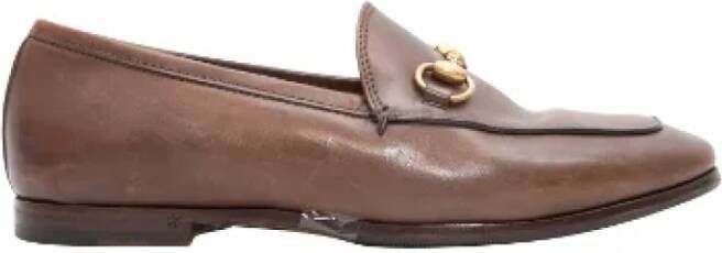 Gucci Vintage Pre-owned Leather flats Brown Dames