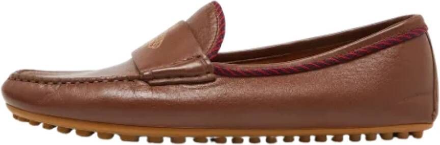 Gucci Vintage Pre-owned Leather flats Brown Dames