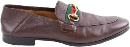 Gucci Vintage Pre-owned Leather flats Brown Dames