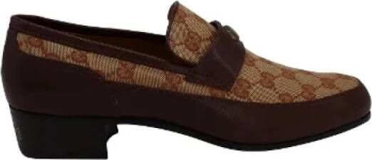 Gucci Vintage Pre-owned Leather flats Brown Dames