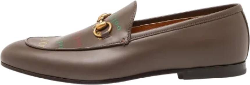 Gucci Vintage Pre-owned Leather flats Brown Heren