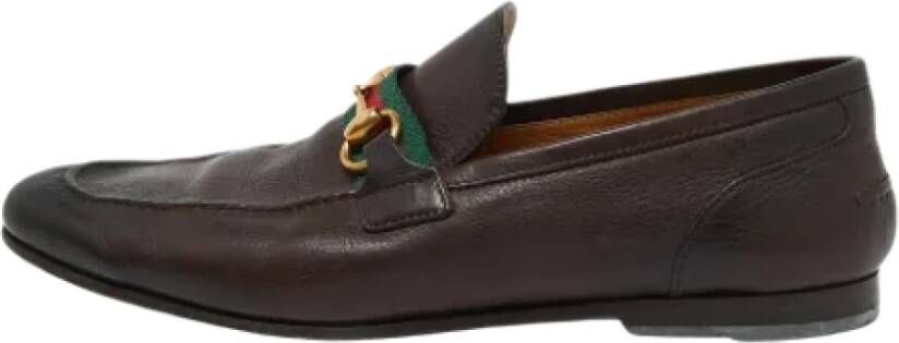 Gucci Vintage Pre-owned Leather flats Brown Heren