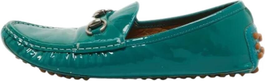 Gucci Vintage Pre-owned Leather flats Green Dames