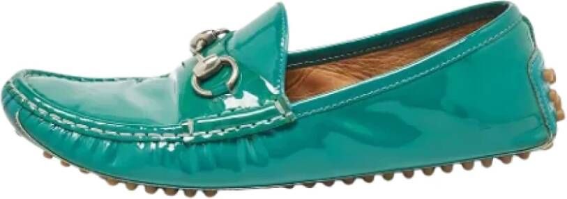 Gucci Vintage Pre-owned Leather flats Green Dames