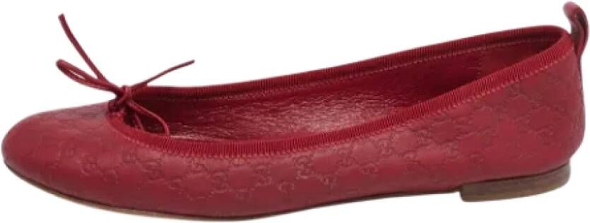 Gucci Vintage Pre-owned Leather flats Red Dames