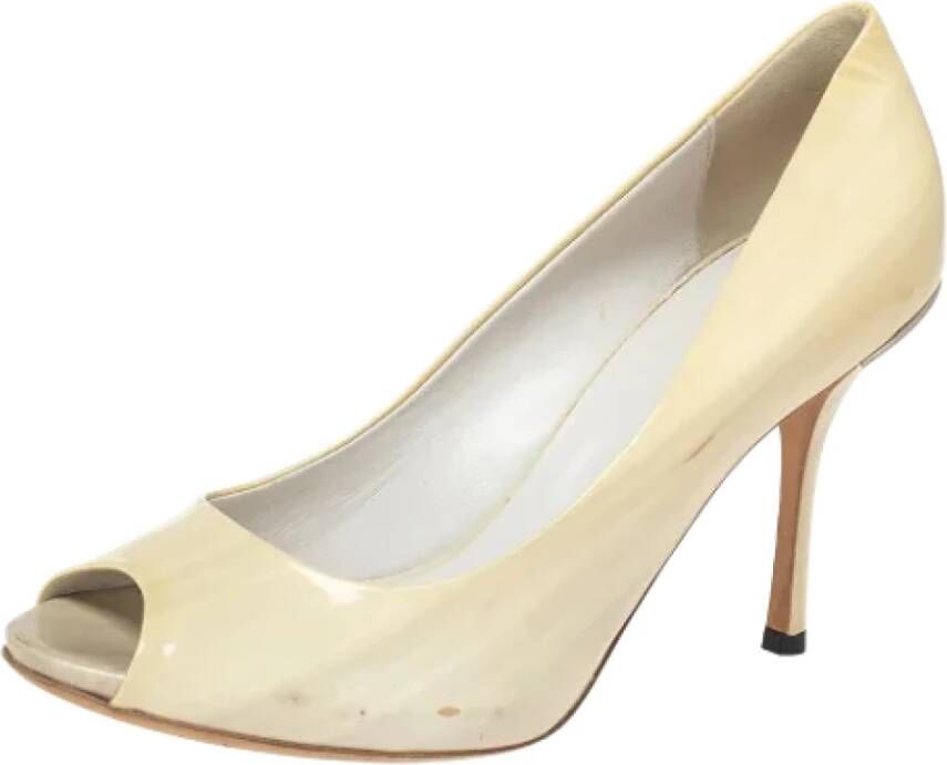 Gucci Vintage Pre-owned Leather heels Beige Dames