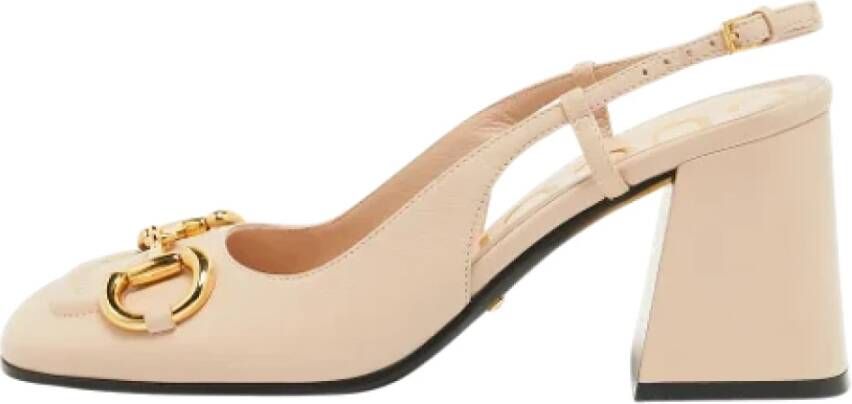 Gucci Vintage Pre-owned Leather heels Beige Dames