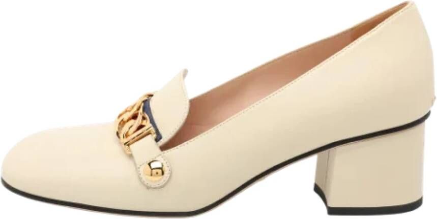 Gucci Vintage Pre-owned Leather heels Beige Dames