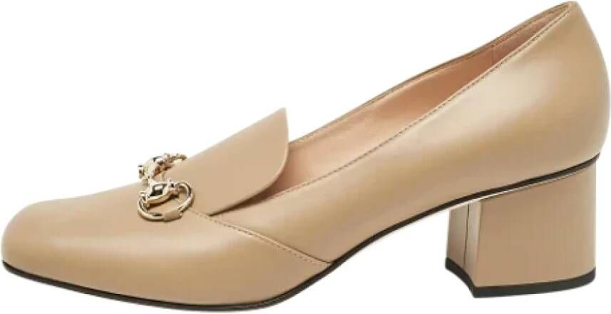 Gucci Vintage Pre-owned Leather heels Beige Dames