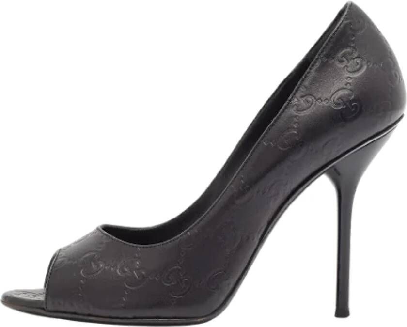 Gucci Vintage Pre-owned Leather heels Black Dames