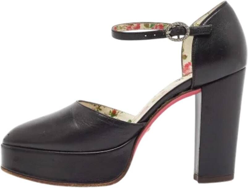 Gucci Vintage Pre-owned Leather heels Black Dames