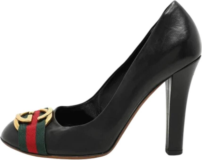 Gucci Vintage Pre-owned Leather heels Black Dames