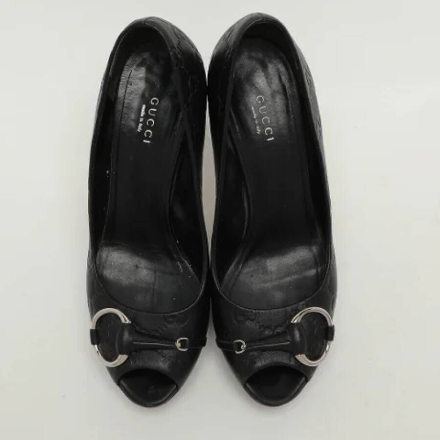 Gucci Vintage Pre-owned Leather heels Black Dames