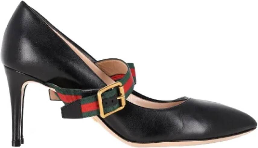 Gucci Vintage Pre-owned Leather heels Black Dames