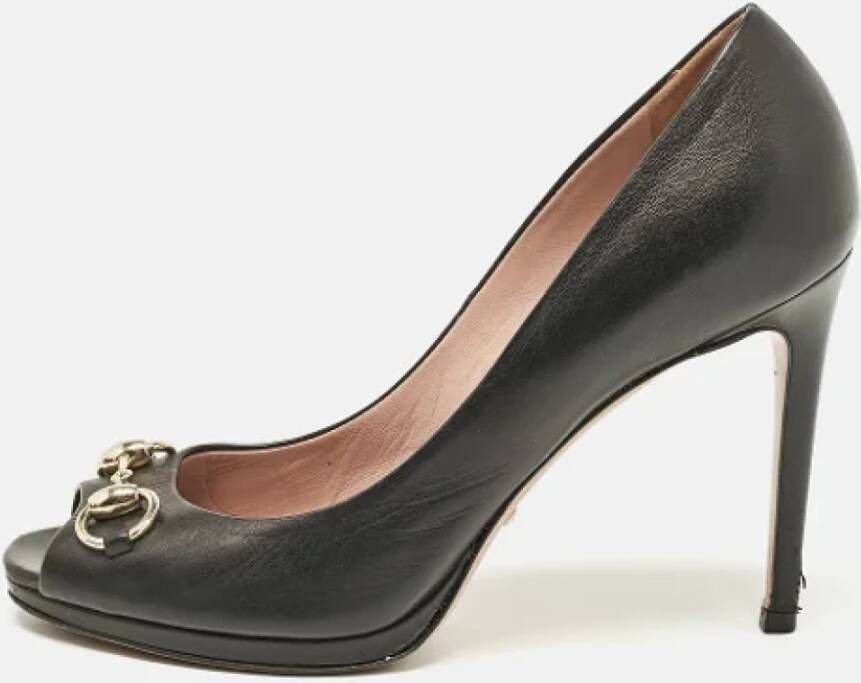 Gucci Vintage Pre-owned Leather heels Black Dames