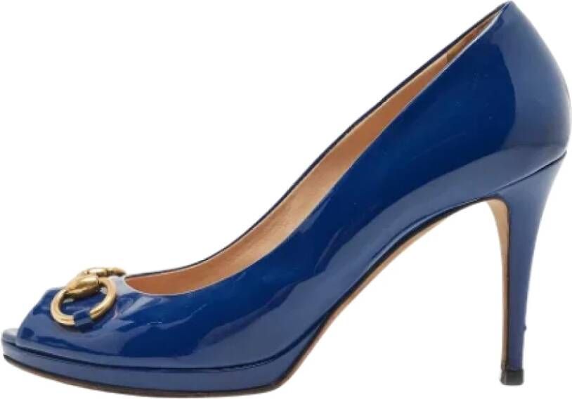 Gucci Vintage Pre-owned Leather heels Blue Dames