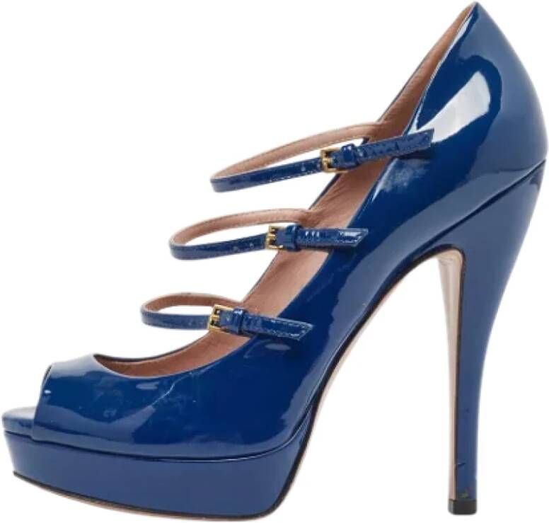 Gucci Vintage Pre-owned Leather heels Blue Dames