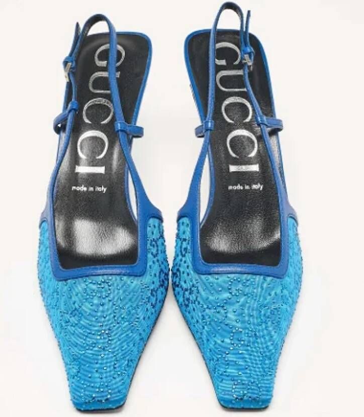 Gucci Vintage Pre-owned Leather heels Blue Dames