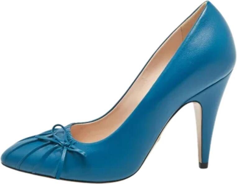 Gucci Vintage Pre-owned Leather heels Blue Dames