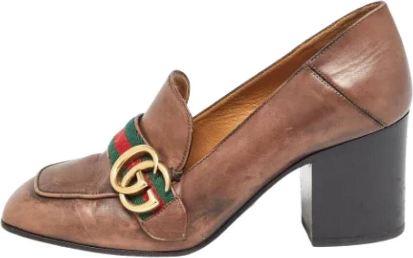 Gucci Vintage Pre-owned Leather heels Brown Dames